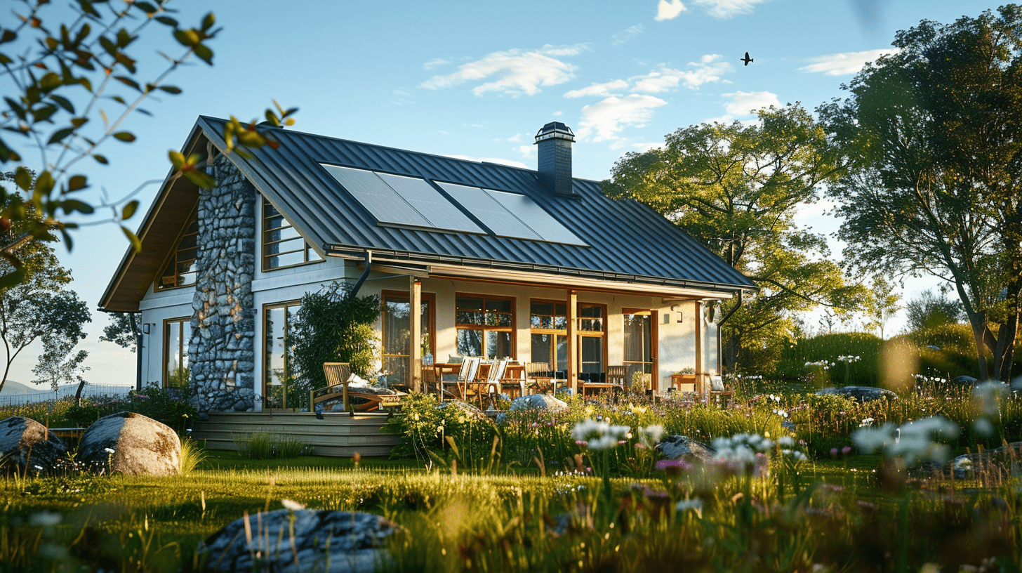 Photo d'une maison rénover et écoresponsable à la campagne